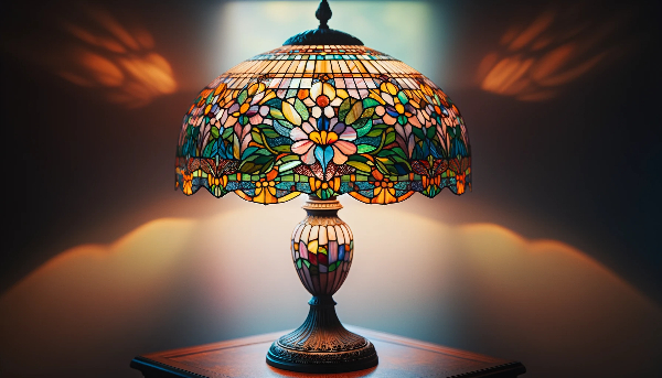 Lampe en vitrail Tiffany